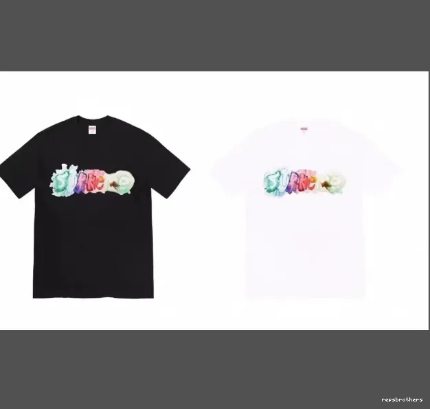 Ink L Color sleeved 23SS Black and Letter S TEE WATERCOLOR Watercolor XL Short T-shirt White M 0702